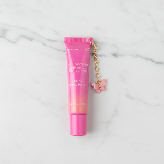 Peach Lip Glowvy Balm + Butterfly Charm
